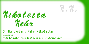 nikoletta nehr business card